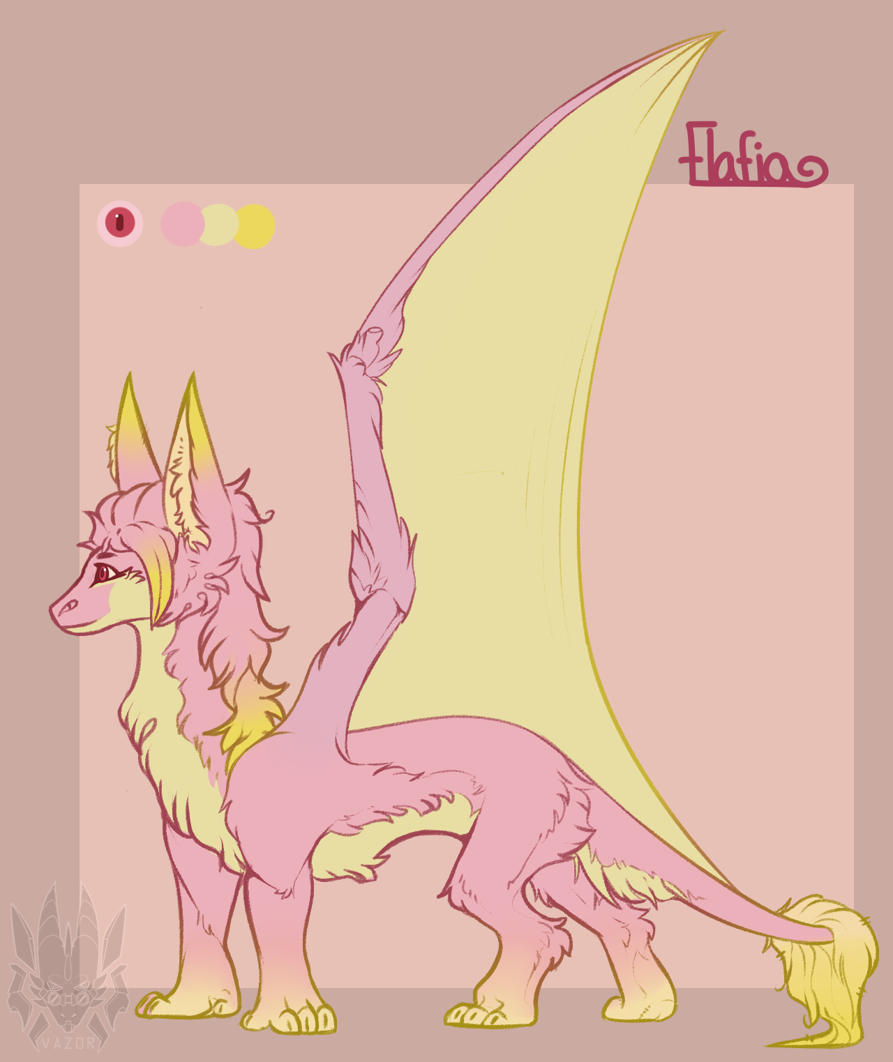 Flafia est une petite dracène, couverte d'une fourrure rose et jaune pâles